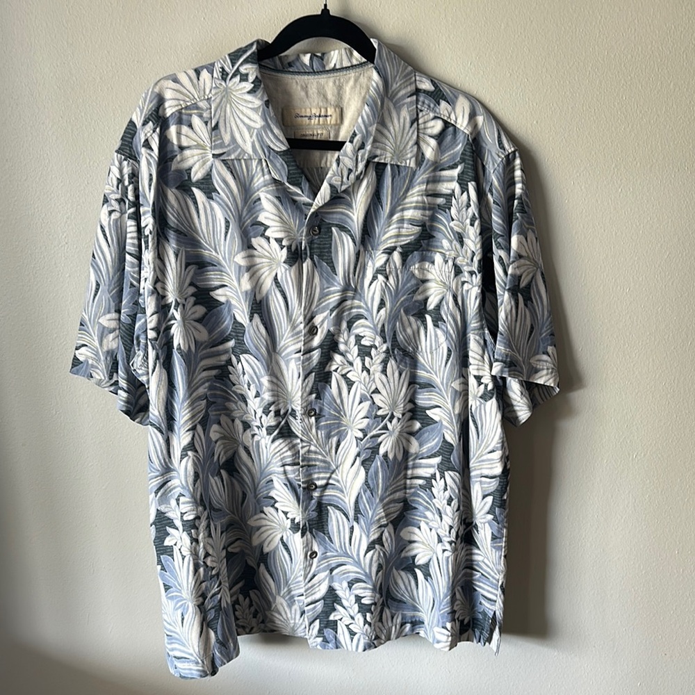 Tommy Bahama Floral Blue and White Shirt